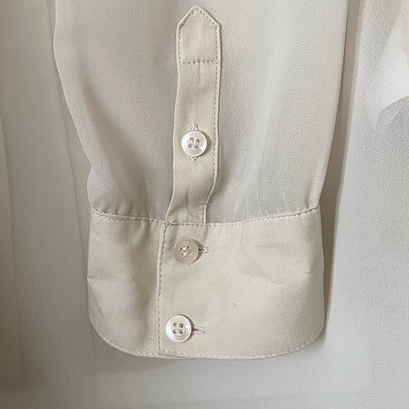 BCBGeneration Chalk Grey Sheer Blouse - Picture 5 of 8